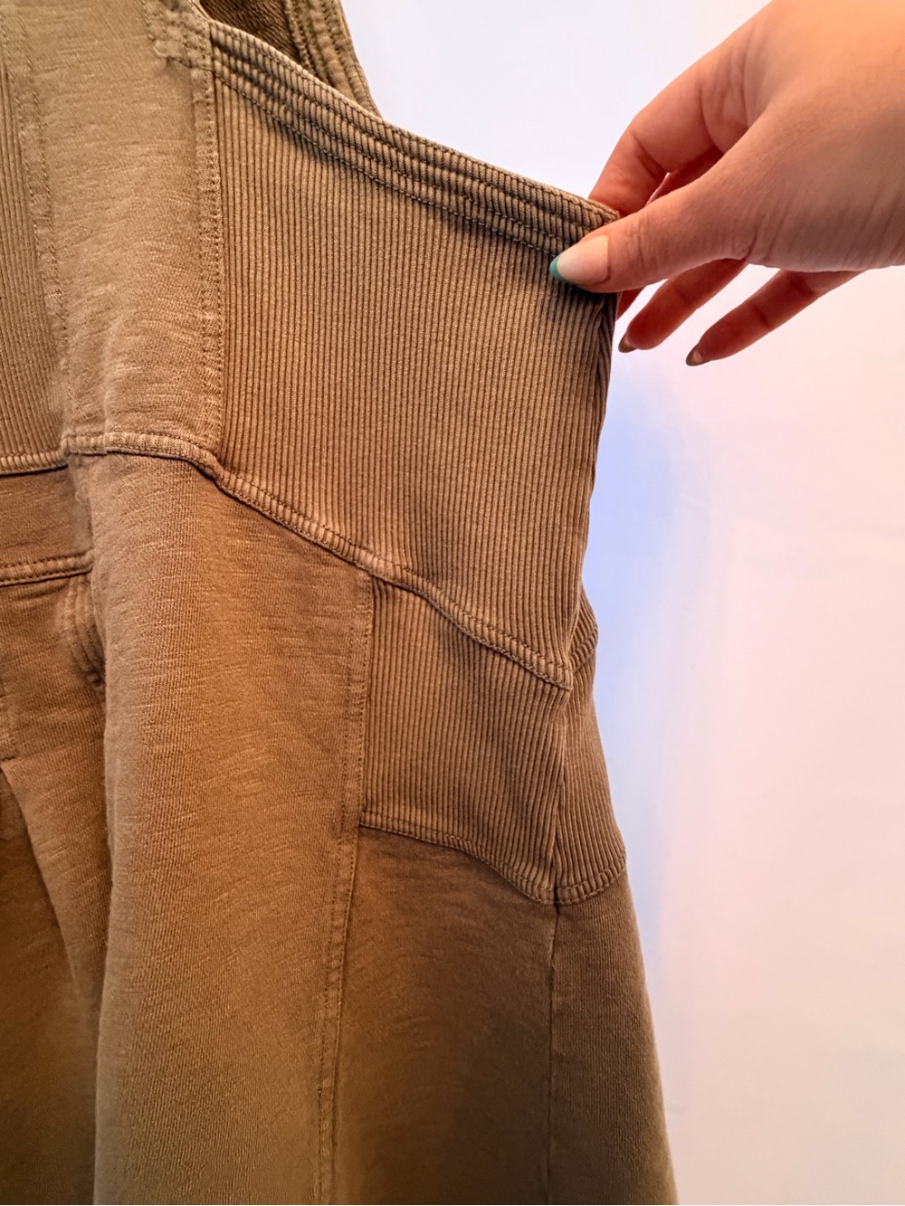 Daily Practice by Anthropologie Half Zip V Neck Mini Dress in Olive Green - Picture 11 of 12